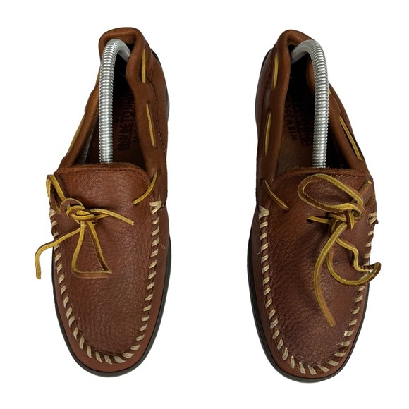 Minnetonka Moccasin Brown Leather Loafers Size Please See Measurements - Picture 4 of 12